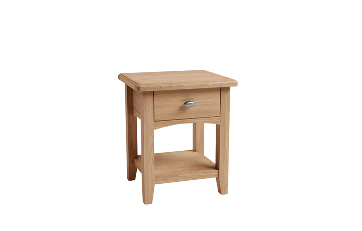 Coffee & Lamp Tables - Columbus Oak 1 Drawer Lamp Table