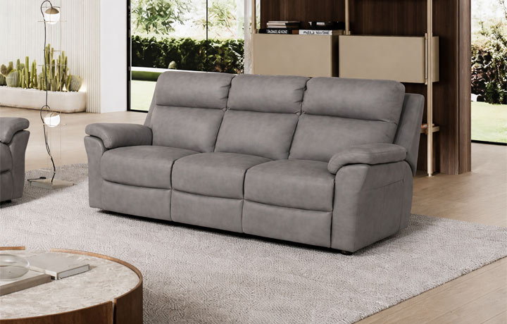 Palermo Italian Leather Or Fabric Collection - Palermo 3 Seater (3 Cushion) Fixed Sofa