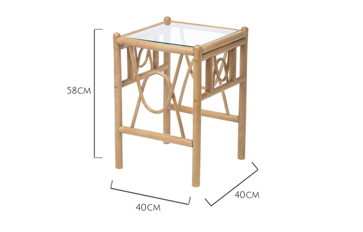 Java Rattan Range in Light Oak - Java Lamp Table Light Oak