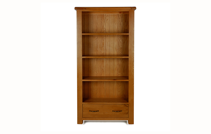 Hollywood Oak Furniture Collection - Hollywood Oak Large Bookcase with Drawer