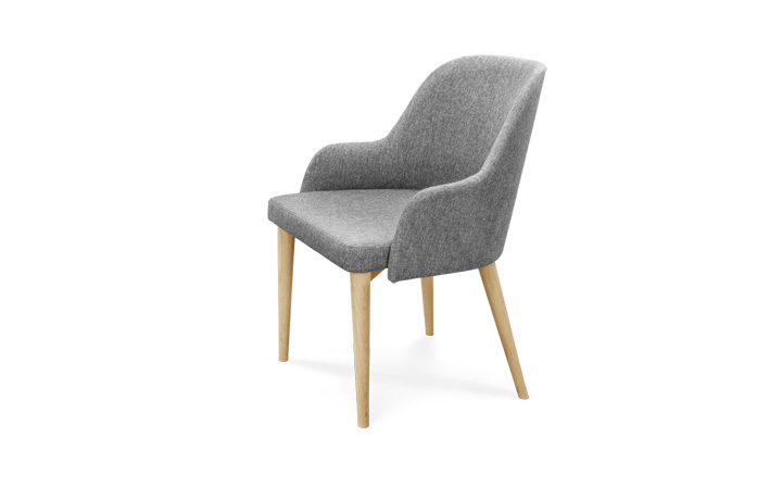 Annika Modern Oak Collection - Sigala Oak High Arm Dining Chair With Turned Leg 