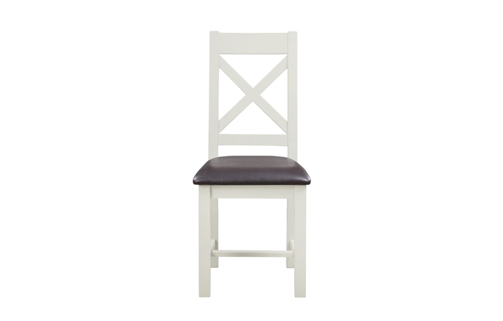 Painted Dining Chairs - Eden Grey Painted Cross Back Chair With Pad