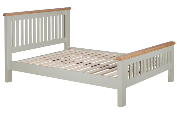 Beds & Bed Frames - 4ft6 Eden Grey Painted High End Double Bed Frame