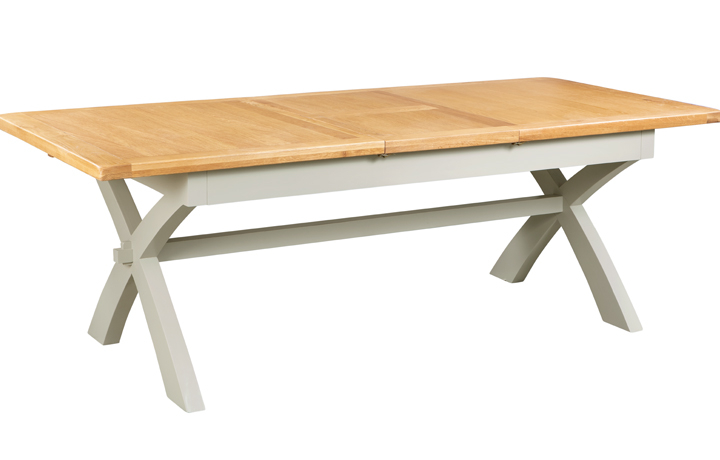 Eden Grey Painted Collection - Eden Grey Painted Cross Leg Extending Dining Table