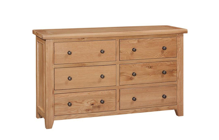 Oak Chest Of Drawers - Royal Oak 6 Drawer Wide Chest