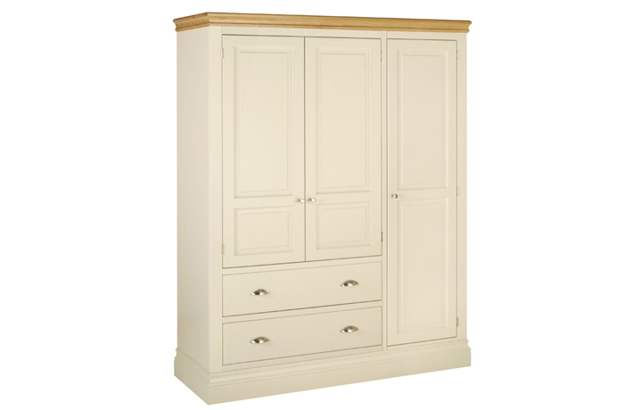 Barden Painted Collection - Barden Painted Triple Wardrobe With Drawers