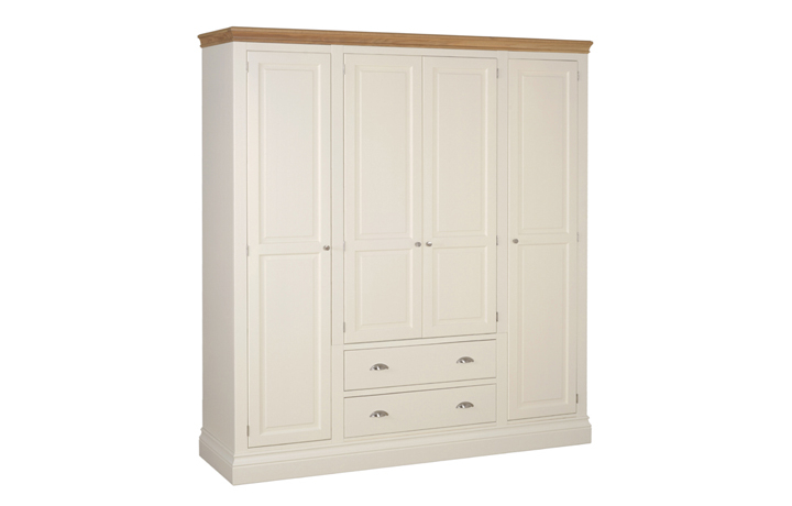 Barden Painted Collection - Barden Painted 4 Door Wardrobe With Drawers