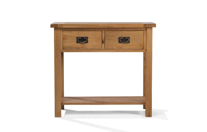 Knebworth Rustic Oak Collection - Knebworth Rustic Oak 2 Drawer Console Table