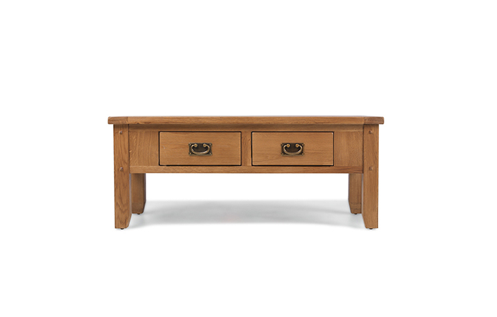 Knebworth Rustic Oak Collection - Knebworth Rustic Oak Large Coffee Table With Drawers