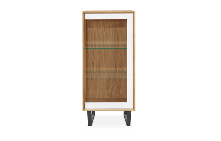 Oak Glazed Display Cabinets - Annika Modern Oak Glazed Display Cabinet