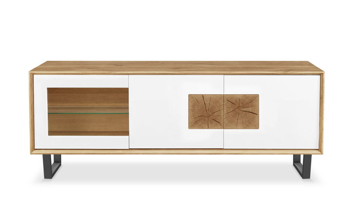 Oak Standard TV Units - Annika Modern Oak Large 3 Door TV Unit