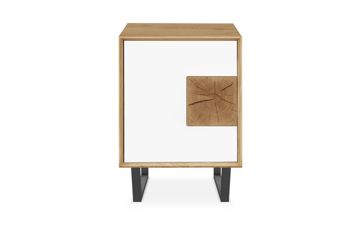 Annika Modern Oak Collection - Annika Modern Oak 1 Door Mini Sideboard - Decor Door