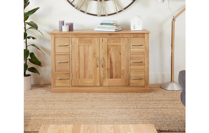 Pacific Oak Furniture Range - Pacific Oak 6 Drawer Sideboard