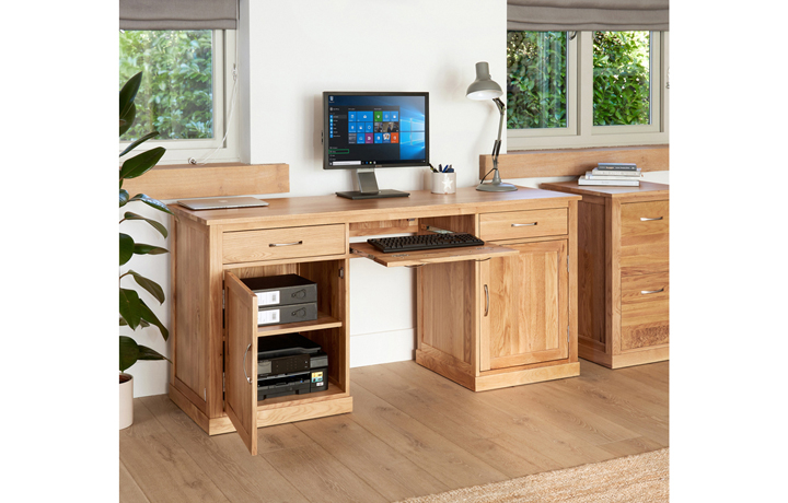 Pacific Oak Furniture Range - Pacific Oak Large Hidden Office Twin Pedestal Desk