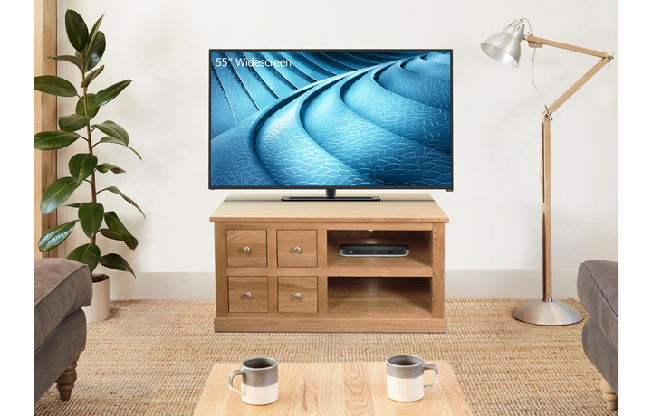 Pacific Oak Furniture Range - Pacific Oak 4 Drawer TV Unit