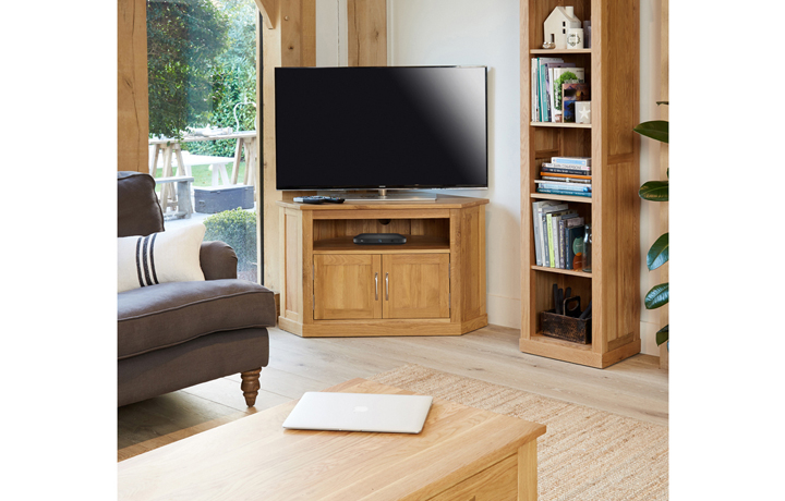 Pacific Oak Furniture Range - Pacific Oak Corner TV Unit