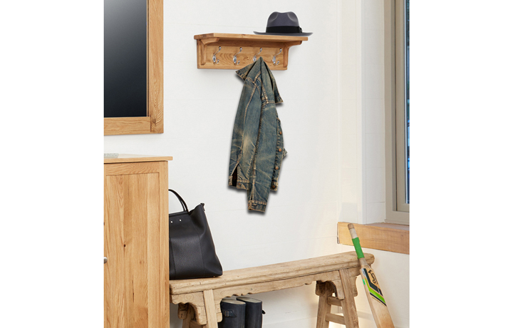 Pacific Oak Furniture Range - Pacific Oak Wall Mounted Coat Rack