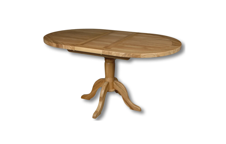 Suffolk Solid Oak Furniture Range - Suffolk Solid Oak 120-150cm Extending Oval Dining Table 