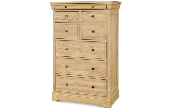 Oak Chest Of Drawers - Lancaster Solid Oak 8 Drawer Tall Chest