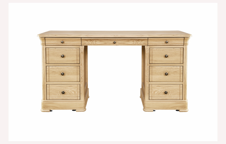 Lancaster Solid Oak Collection - Lancaster Solid Oak Large Three Drawer Dressing Table