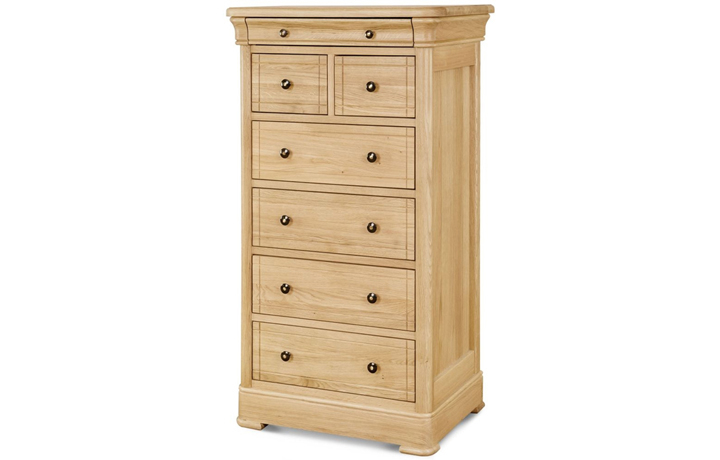 Oak Chest Of Drawers - Lancaster Solid Oak 7 Drawer Tall Chest