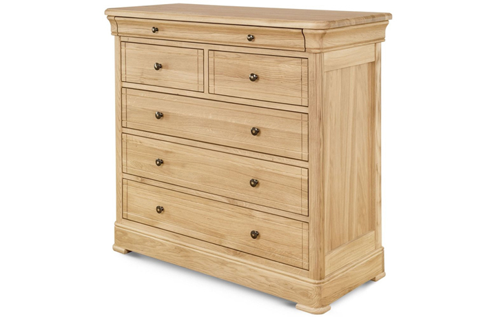 Oak Chest Of Drawers - Lancaster Solid Oak 6 Drawer Chest