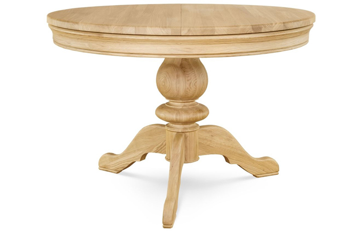 Round Oak & Painted Dining Tables  - Lancaster Solid Oak 110-149cm Extending Round Table