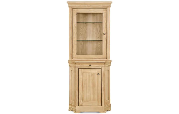 Lancaster Solid Oak Collection - Lancaster Solid Oak Corner Display Cabinet (Top & Bottom)