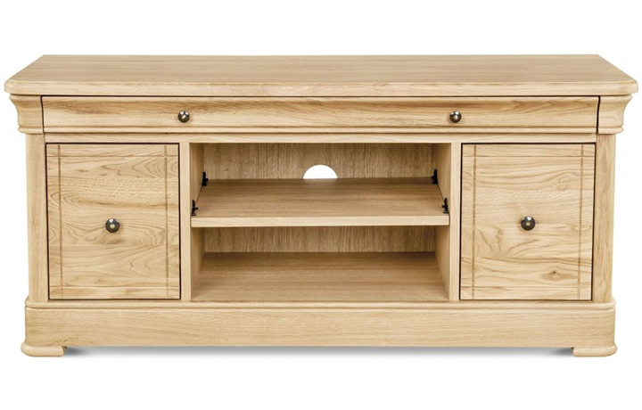 Oak Standard TV Units - Lancaster Solid Oak Large TV Unit