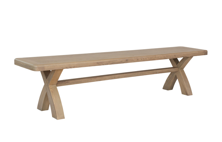 Ambassador Oak Collection - Ambassador Oak 200cm Cross Leg Bench