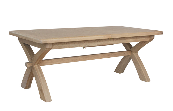 Oak Dining Tables - Ambassador Oak 200-250cm Cross Leg Extending Dining Table