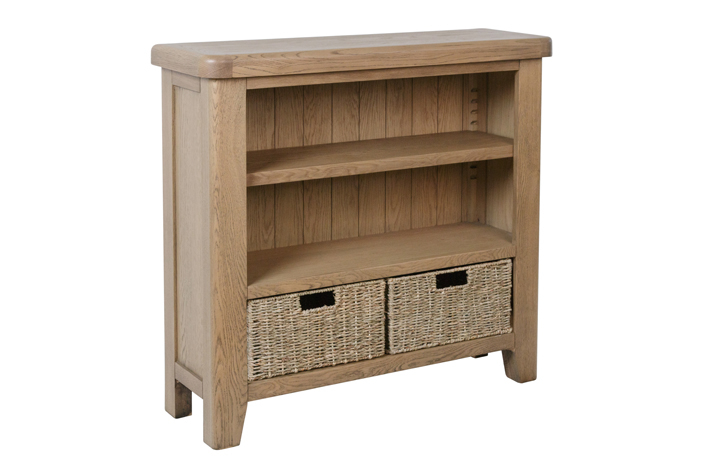 Ambassador Oak Collection - Ambassador Oak Small Bookcase With Baskets