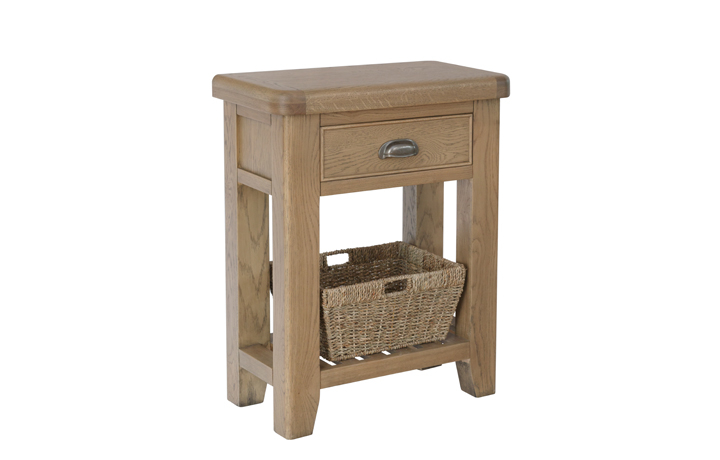 Oak 1 Drawer Console Tables - Ambassador Oak 1 Drawer Telephone Console Table