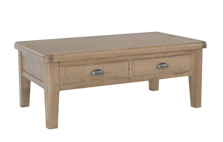 Oak Coffee Tables with Drawers - Ambassador Oak Large 2 Drawer Coffee Table