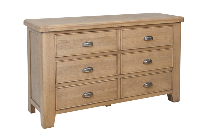 Oak Chest Of Drawers - Ambassador Oak 6 Drawer Chest