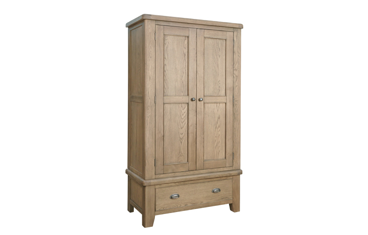 Oak 2 Door Wardrobe - Ambassador Oak 2 Door Gents Wardrobe