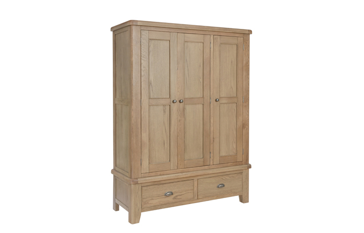 Oak 3 Door Wardrobes - Ambassador Oak 3 Door Triple Wardrobe