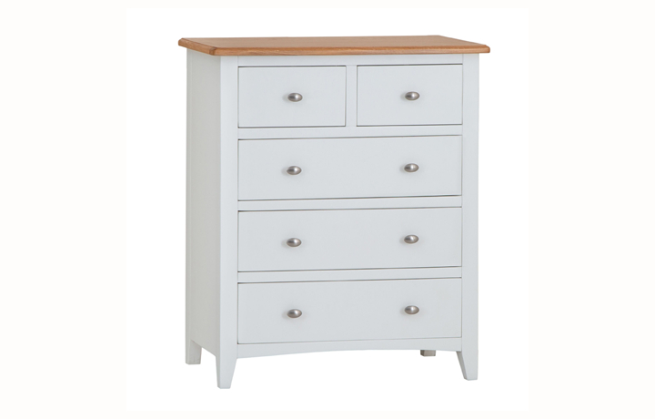 Chest Of Drawers - Columbus White 2 over 3 Chest