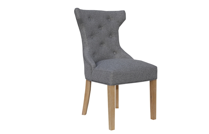Chairs & Bar Stools - Grace Light Grey Upholstered Dining Chair