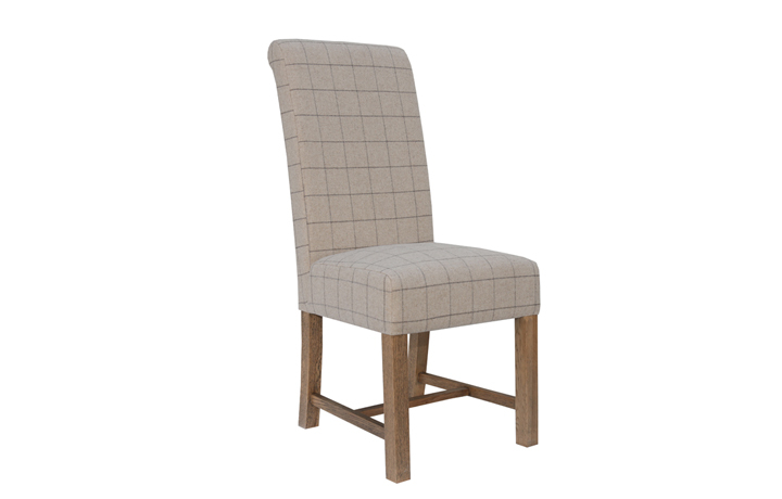 Upholstered Dining Chairs - Ambassador Oak Fabric Dining Chair - Natural