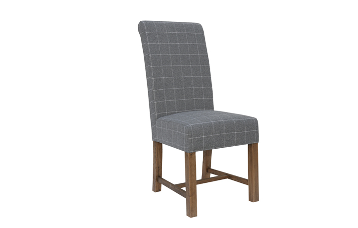 Upholstered Dining Chairs - Ambassador Oak Fabric Dining Chair - Grey