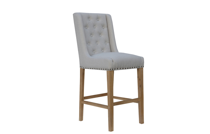 Chairs & Bar Stools - Westcliff Buttoned Bar Stool - Natural