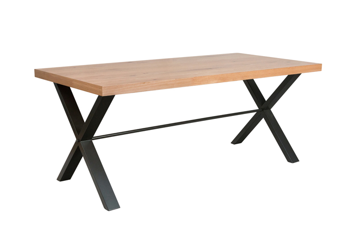 Ufford Industrial Oak Range - Ufford Industrial Oak 130cm Fixed Dining Table