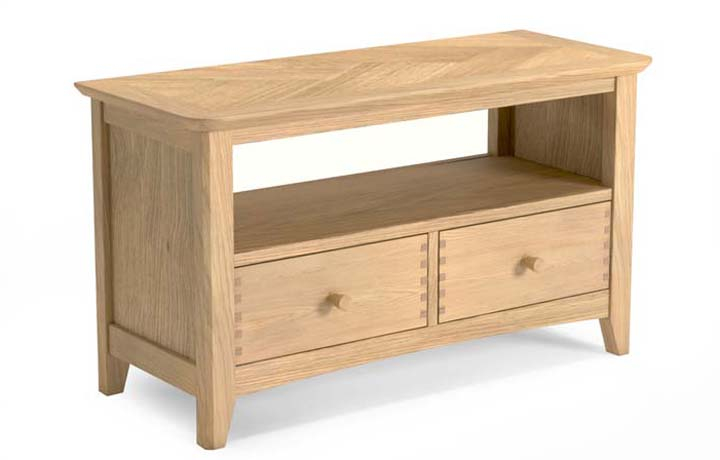 Carnaby Oak Collection - Carnaby Oak TV Unit With 2 Drawers