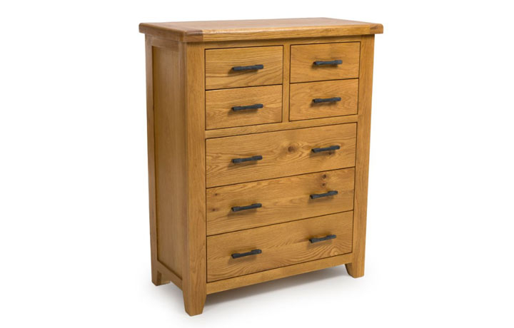 Hamilton Oak Collection - Hamilton Oak 4 Over 3 Chest Of Drawers