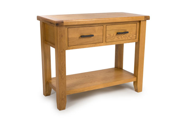 Oak 2 Drawer Console Tables - Hamilton Oak Console Table