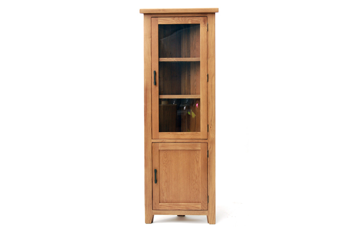 Oak Glazed Display Cabinets - Hamilton Oak Corner Display Cabinet