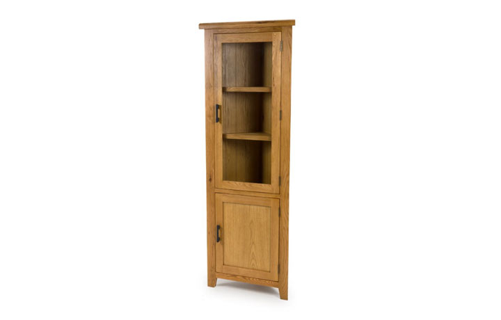 Oak Glazed Display Cabinets - Hamilton Oak Corner Display Cabinet