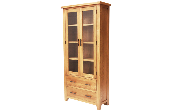 Oak Glazed Display Cabinets - Hamilton Oak Display Cabinet