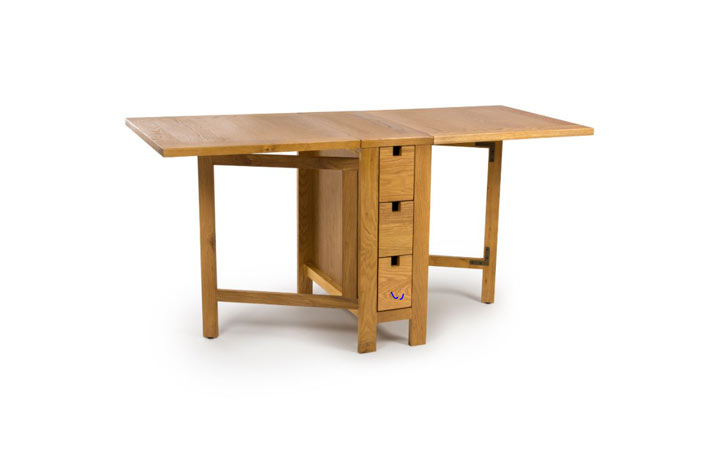 Oak Dining Tables - Hamilton Oak 32-92-152cm Extending Gateleg Table